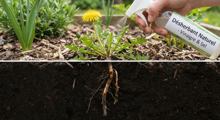 Quel désherbant naturel pour tuer les racines des mauvaises herbes ?