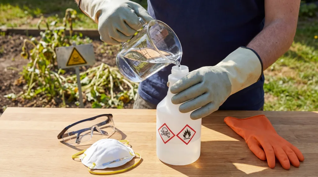 Acide chlorhydrique désherbant : dosage et précautions à connaître