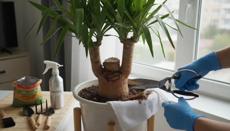 Couper tronc yucca pourri : étapes pour le sauver efficacement